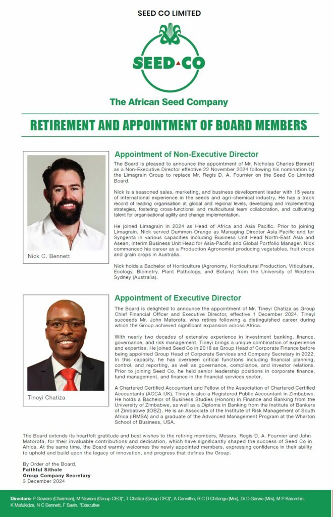Retirement and Appointment of Board Members 1 notice