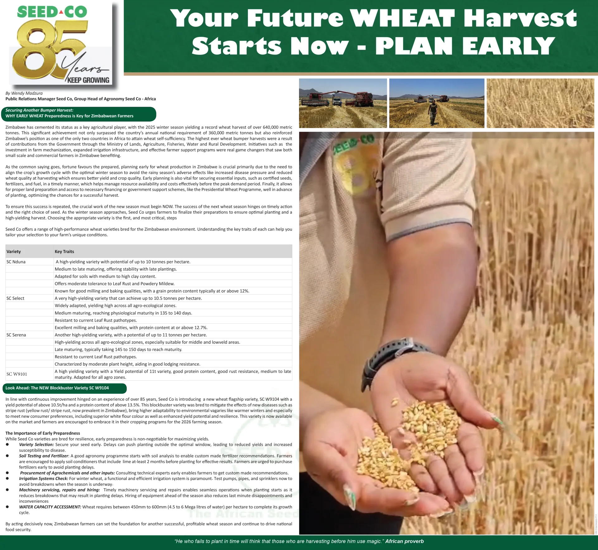 Securing Another Bumper Harvest: WHY EARLY WHEAT Preparedness is Key for Zimbabwean Farmers 1 wheat blog image